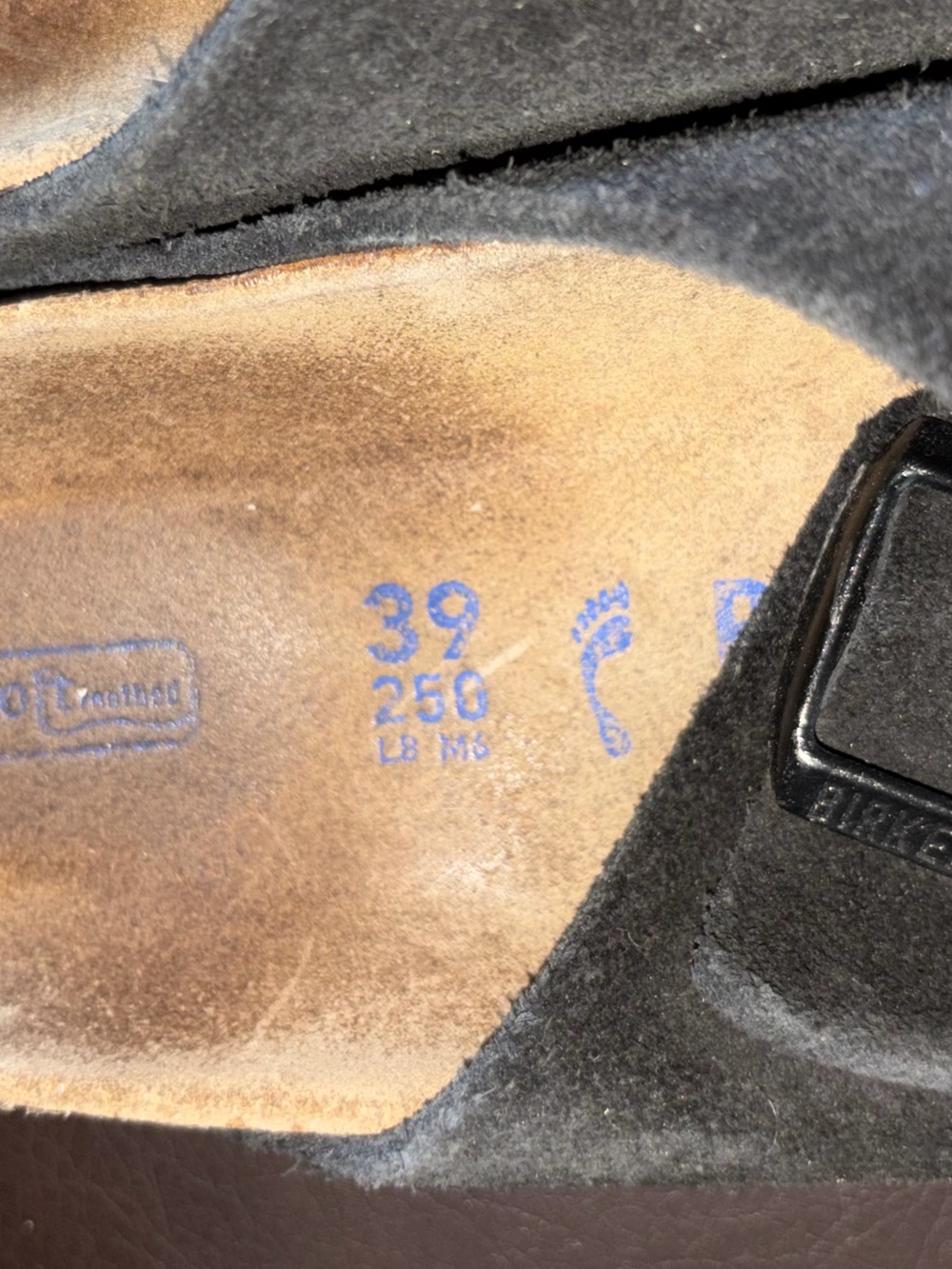 Birkenstock Black Suede Two-Strap Slide Sandal - Picture 3 of 4